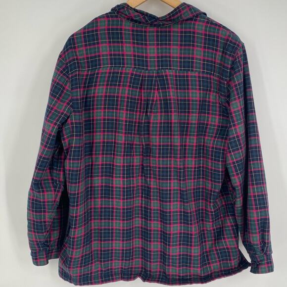 LL Bean Woman’s Shirt Jacket Plaid Fleece Lined Chore Outdoor Gorpcore Large - Picture 2 of 7